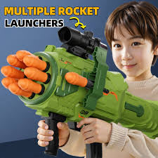 Green RPG-Style Foam Dart Launcher Toy with Scope and EVA Rockets