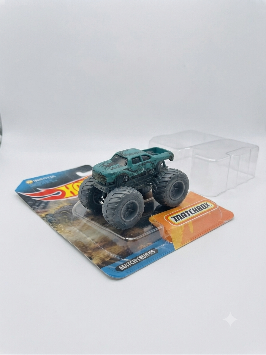 Teal Monster Truck Toy with Inertia Drive and Off-Road Styling