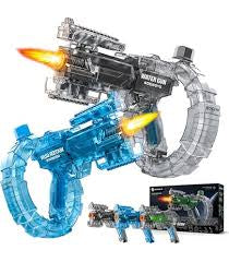 Electric Automatic Water Gun with Continuous Burst Technology – High-Pressure Rapid-Fire Water Blaster with LED Lights & USB Rechargeable Battery for Kids & Adults – Transparent Blue Shark Series