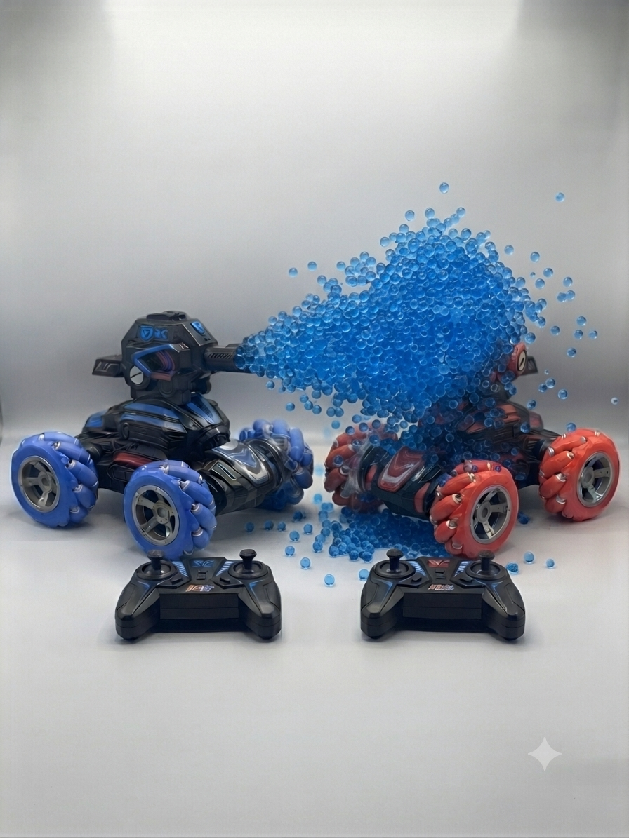 Big Max Power RC Tank Armor 4X4 Stunt Drift Car with Orbeez Blaster & Remote Control