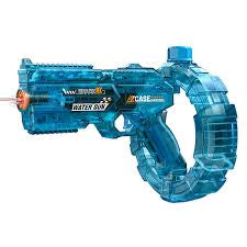 Electric Automatic Water Gun with Continuous Burst Technology – High-Pressure Rapid-Fire Water Blaster with LED Lights & USB Rechargeable Battery for Kids & Adults – Transparent Blue Shark Series