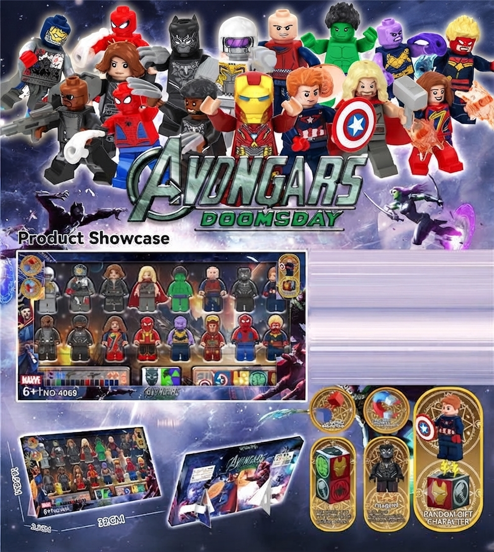 Avongars Doomsday 6+1 Magnetic Building Blocks 16 piece Figure Set