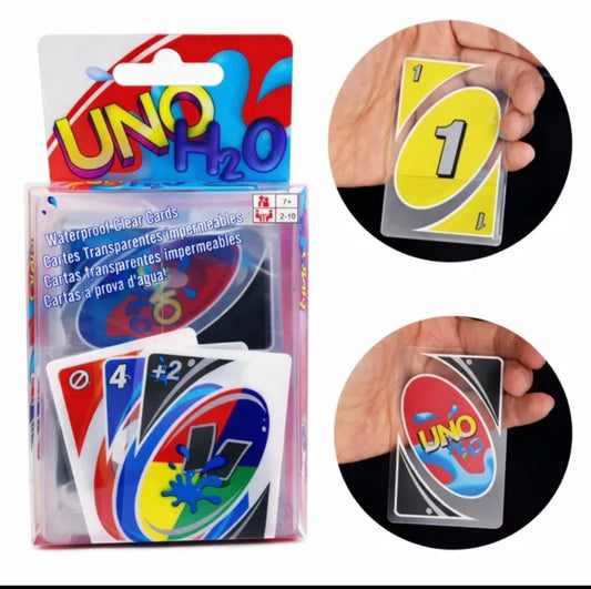 UNO H2O To Go Card Game – Waterproof & Clear Playing Cards with Travel Clip