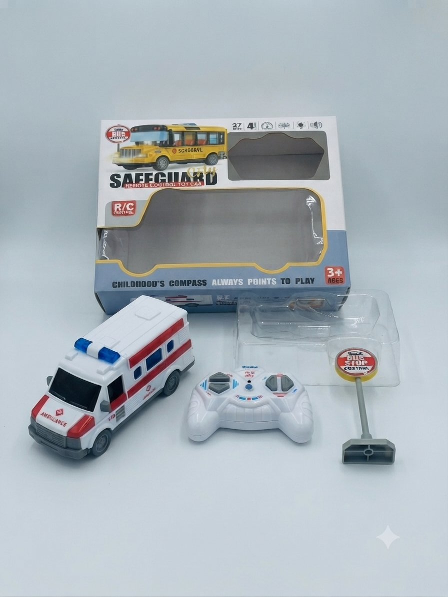 Safeguard Remote Control Ambulance Toy for Kids - 27MHz Full-Function RC Emergency Vehicle