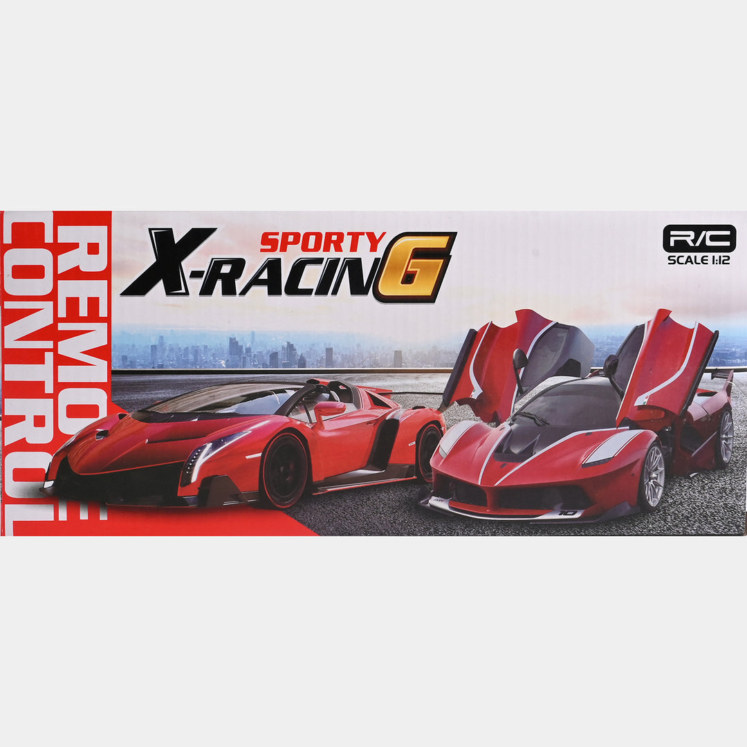 RC Bugatti Themed Fast Car With Rechargeable Batteries & Lightning Effect