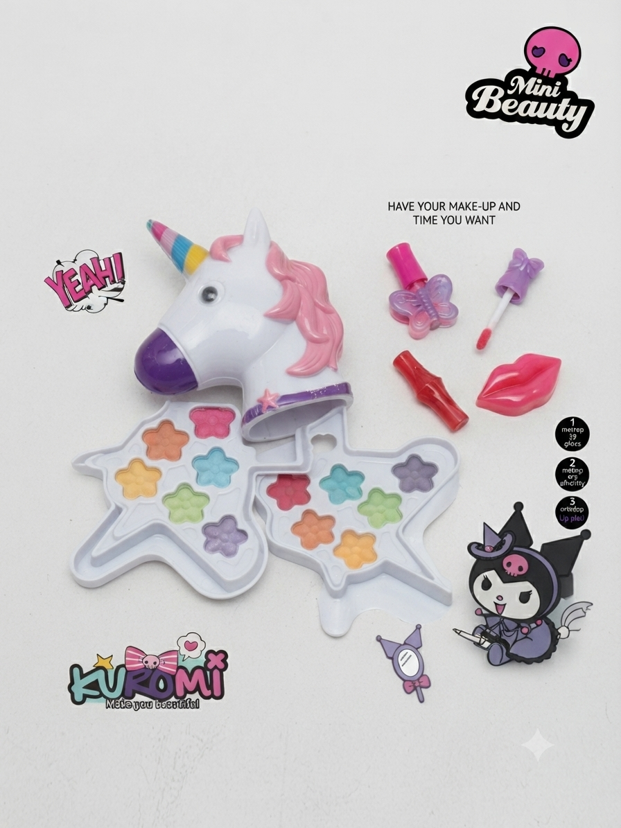 Kuromi Unicorn Makeup & Beauty Toy Set for Kids