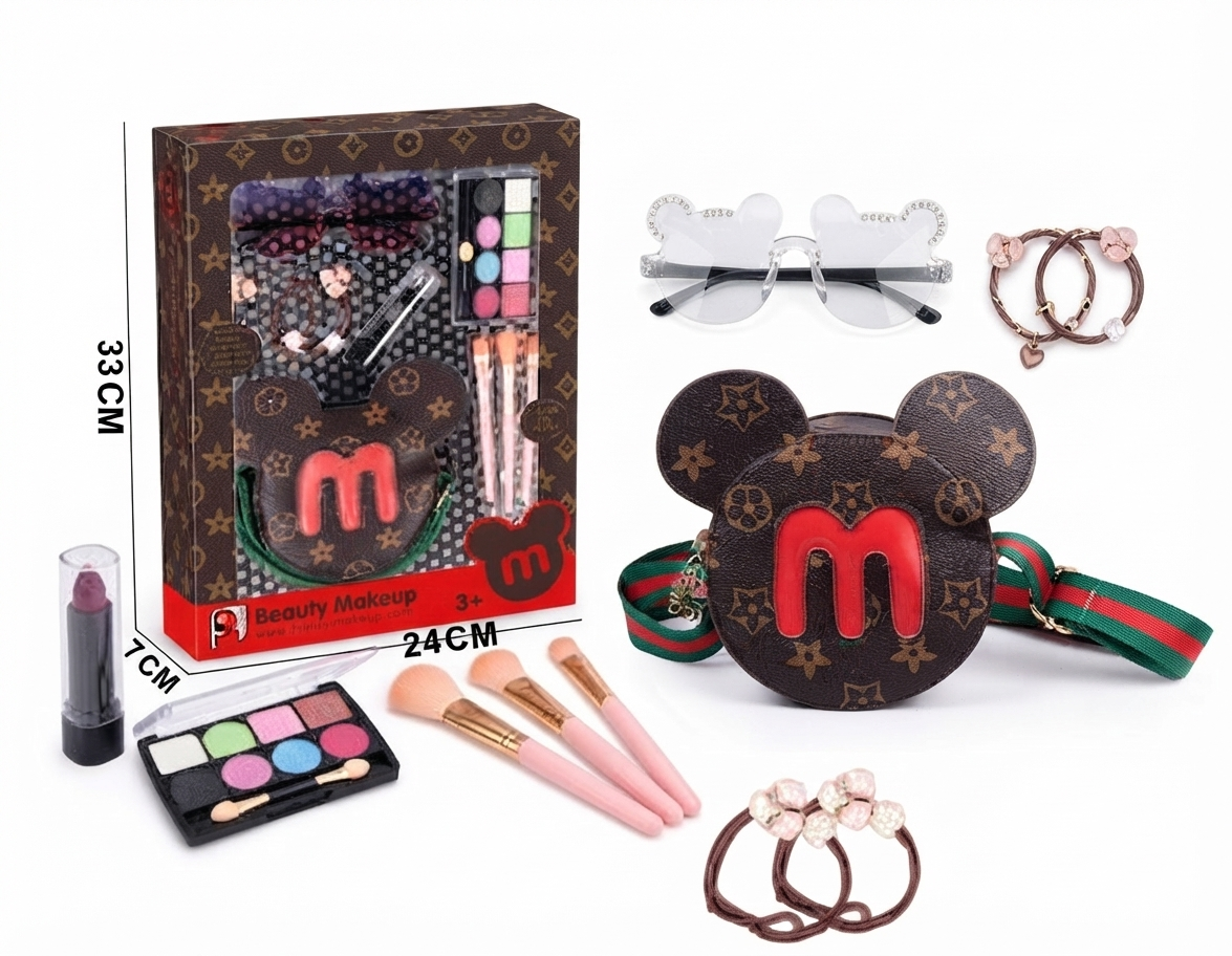 Kids Mickey Mouse Themed Beauty Makeup & Accessories Toy Set