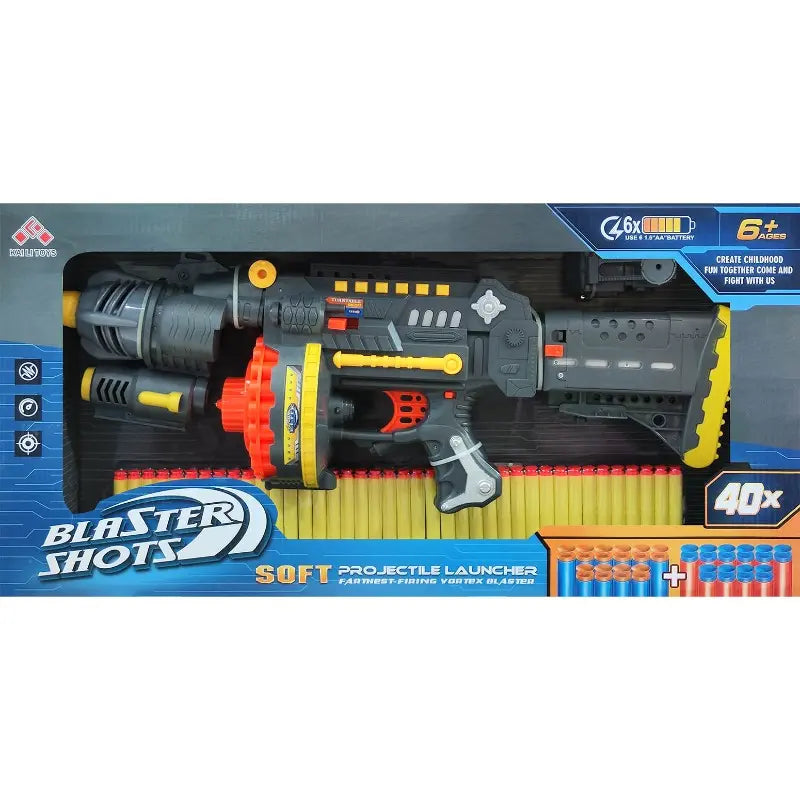 Ultimate Rapid-Fire Soft Bullet Blaster Toy with Rotary Drum
