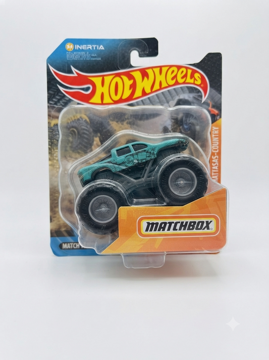 Teal Monster Truck Toy with Inertia Drive and Off-Road Styling