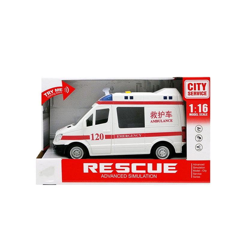 1:16 Friction Ambulance Toy with Light and Music