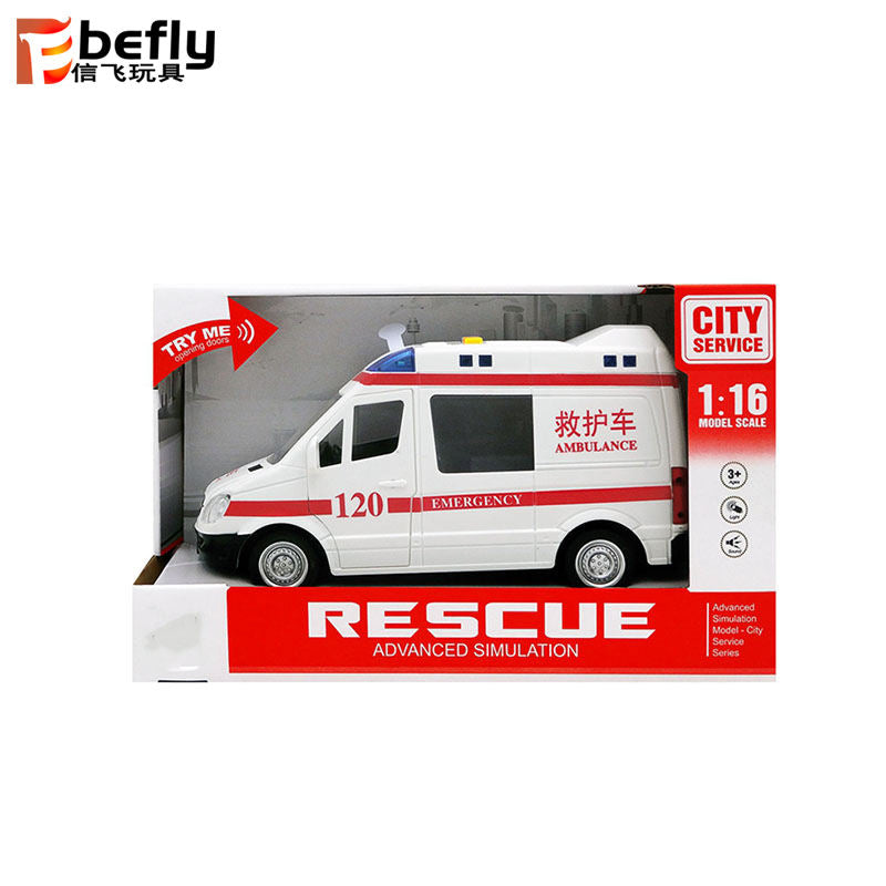 1:16 Friction Ambulance Toy with Light and Music