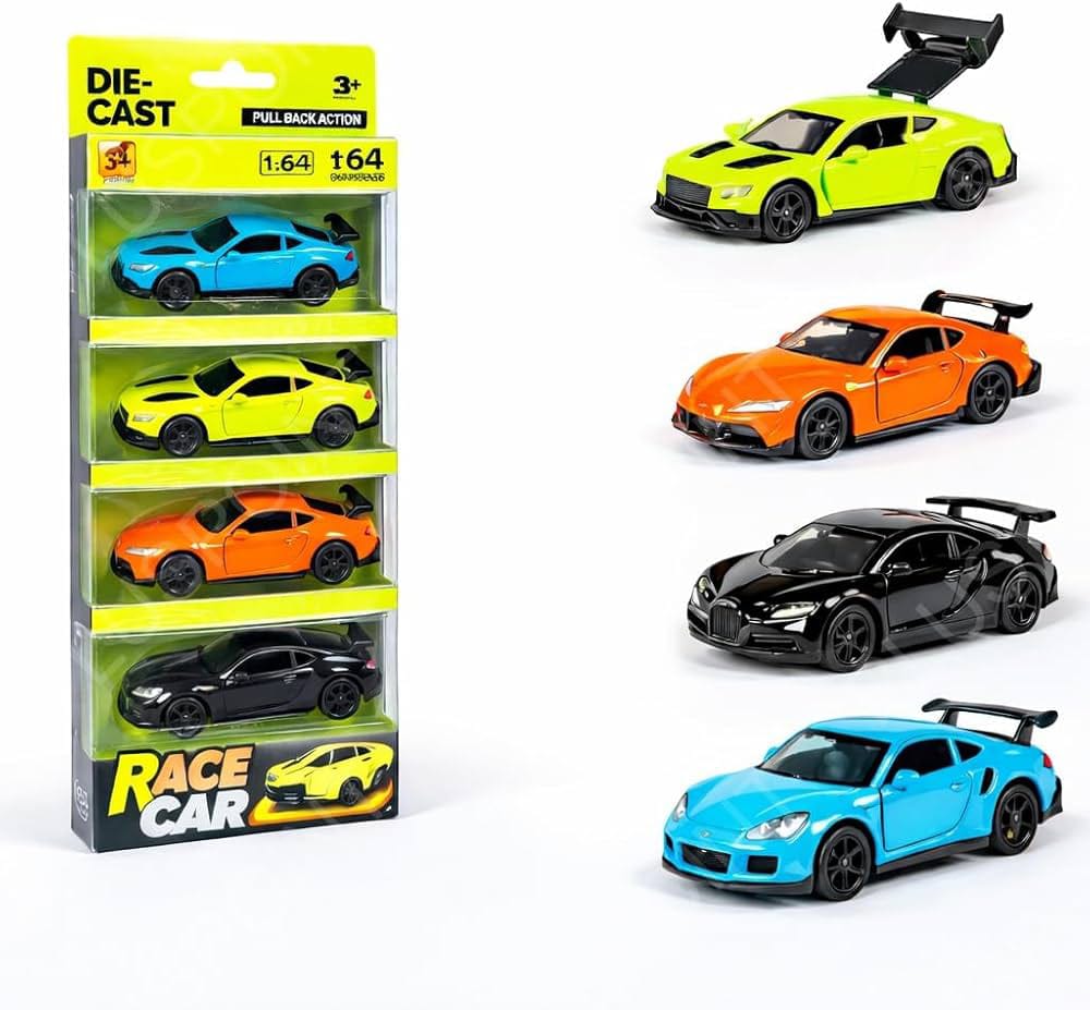 Die-Cast Pull Back Race Car Set (Random Color)
