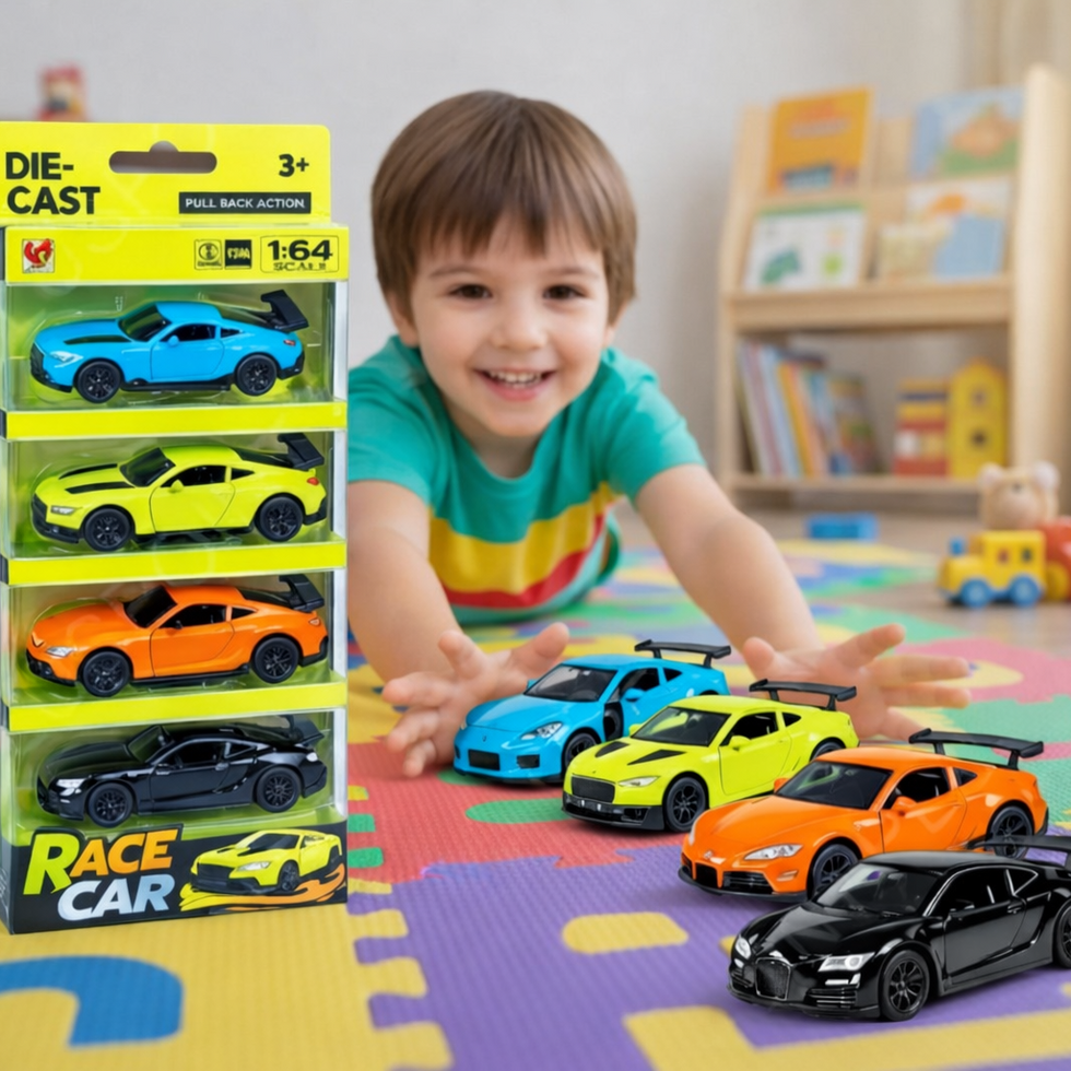 Die-Cast Pull Back Race Car Set (Random Color)