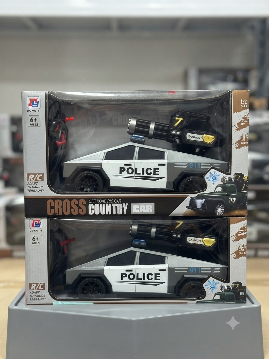 Dong Yi RC Police Cyber Truck with Cannon & Remote Control - Off-Road Toy Car