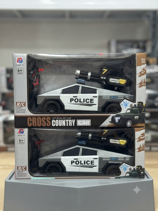 Dong Yi RC Police Cyber Truck with Cannon & Remote Control - Off-Road Toy Car