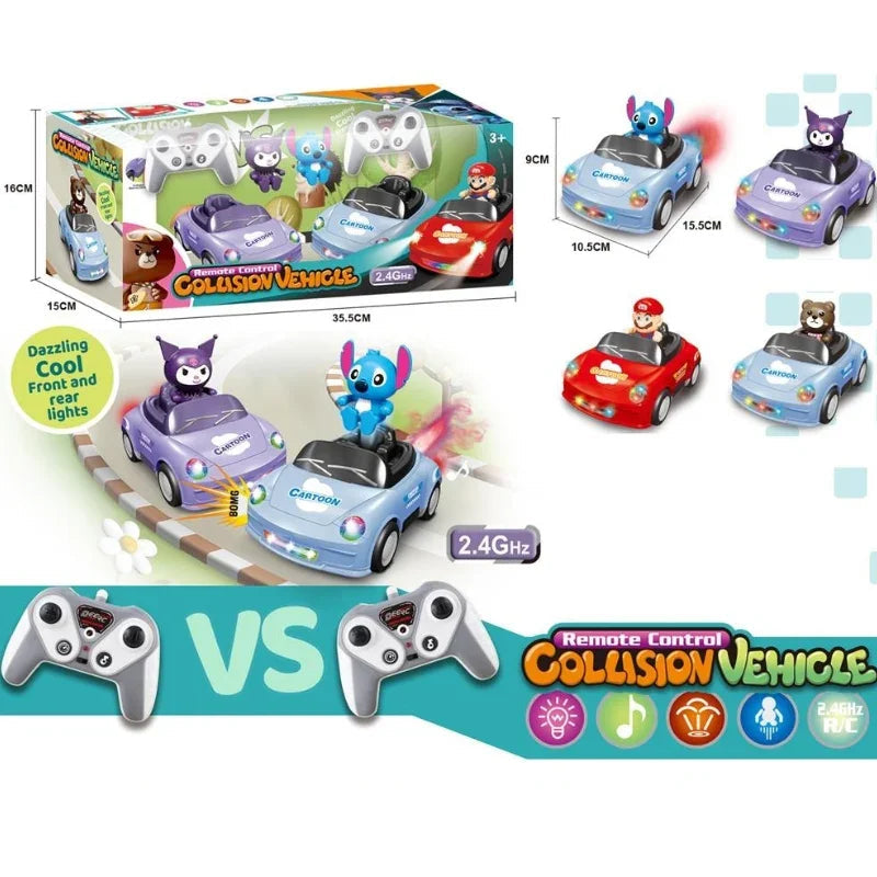 Cartoon Battle Remote Control Car Toy for Kids 2 player