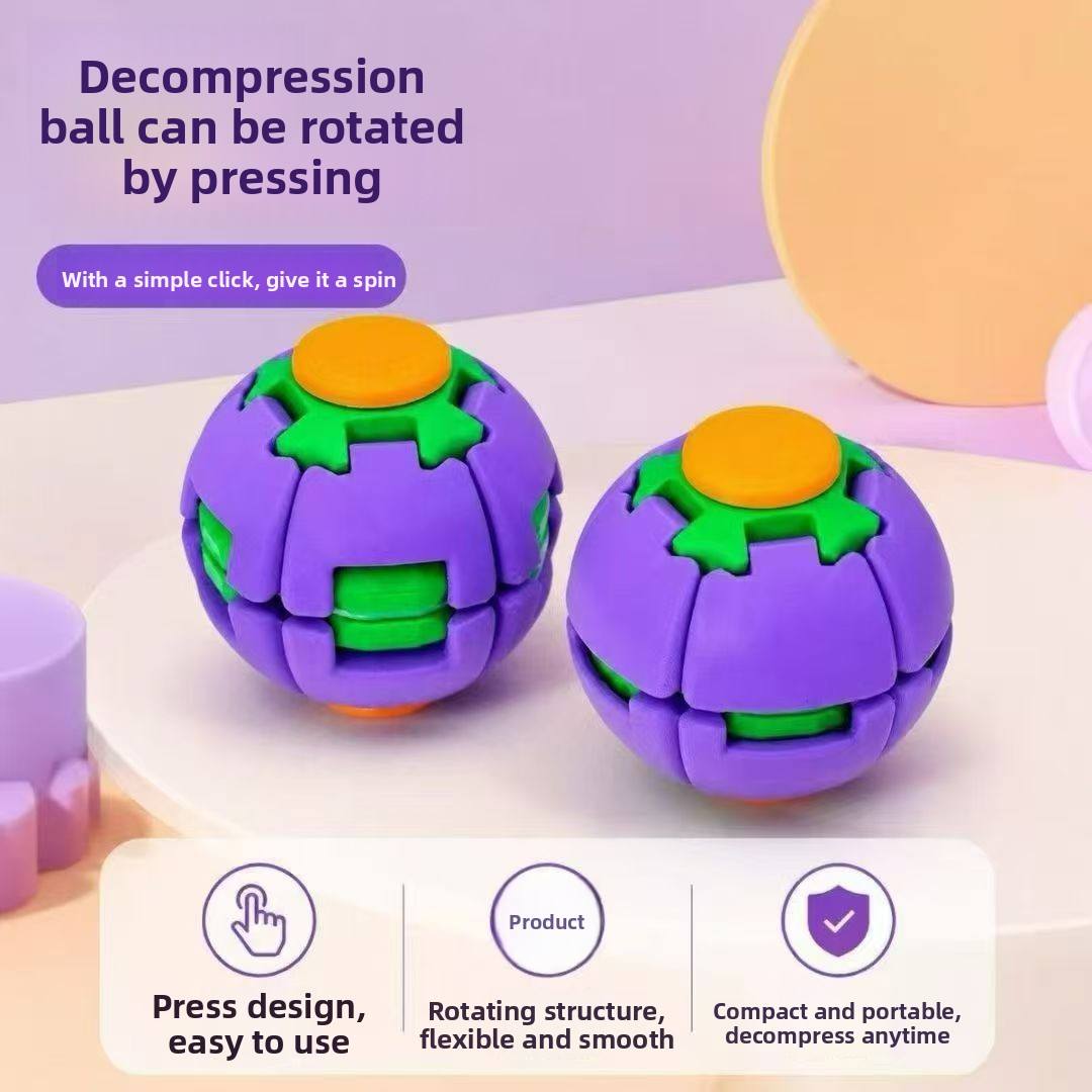 Colorful 3D Printed Press Fidget Spinner Ball (Random Color)