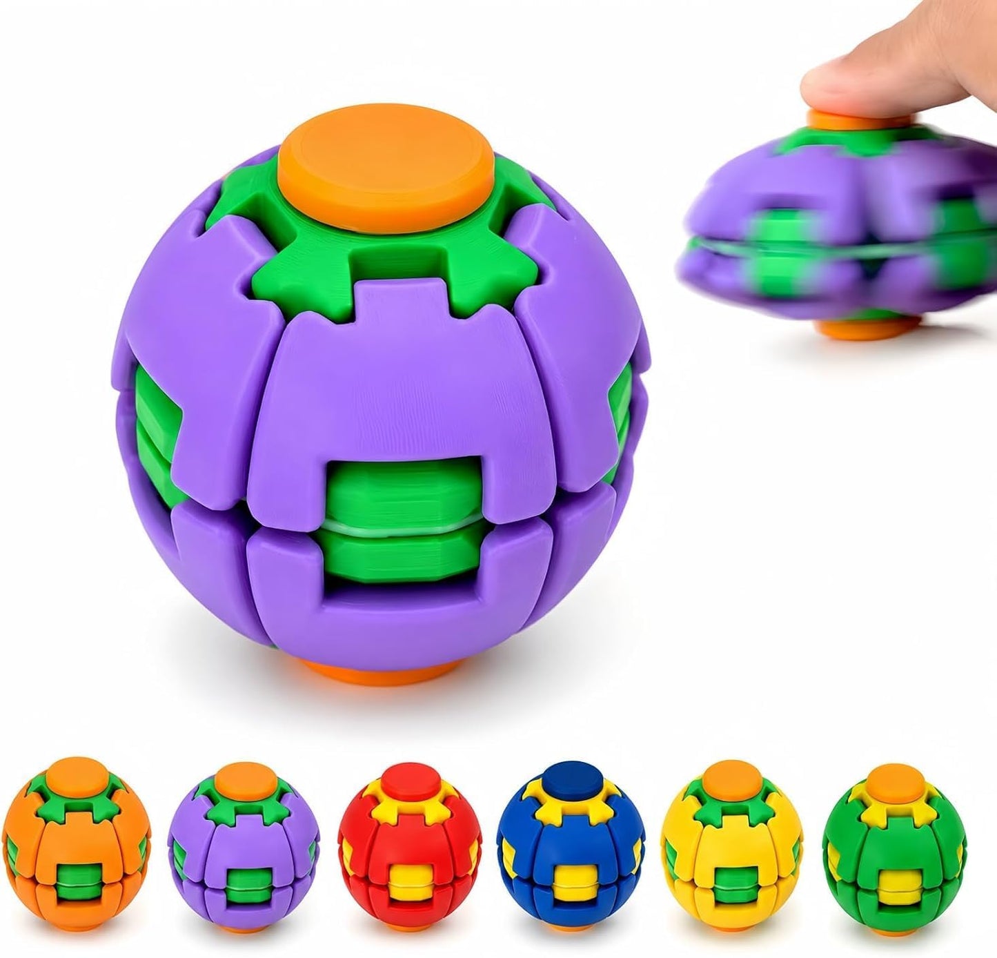 Colorful 3D Printed Press Fidget Spinner Ball (Random Color)