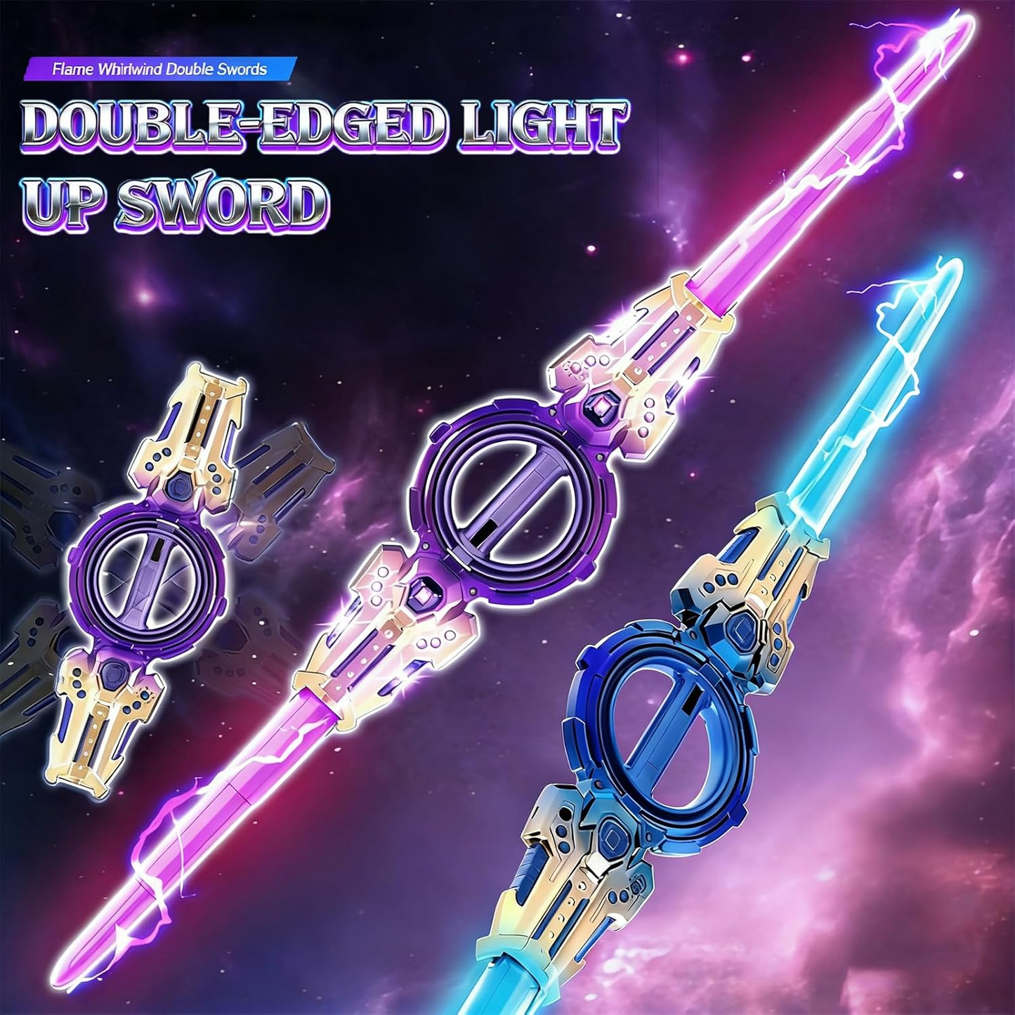 Dual-Head Rotate Sword With sound light and sparks