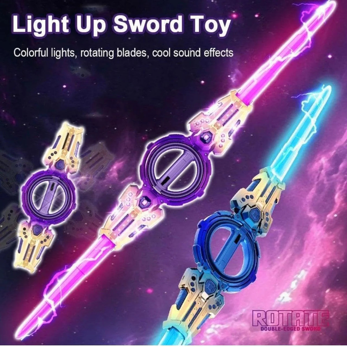 Dual-Head Rotate Sword With sound light and sparks