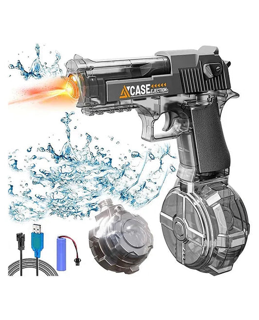 Electric Water Gun with Drum Magazine I
Rechargeable Automatic
Water Blaster Toy for
Kids