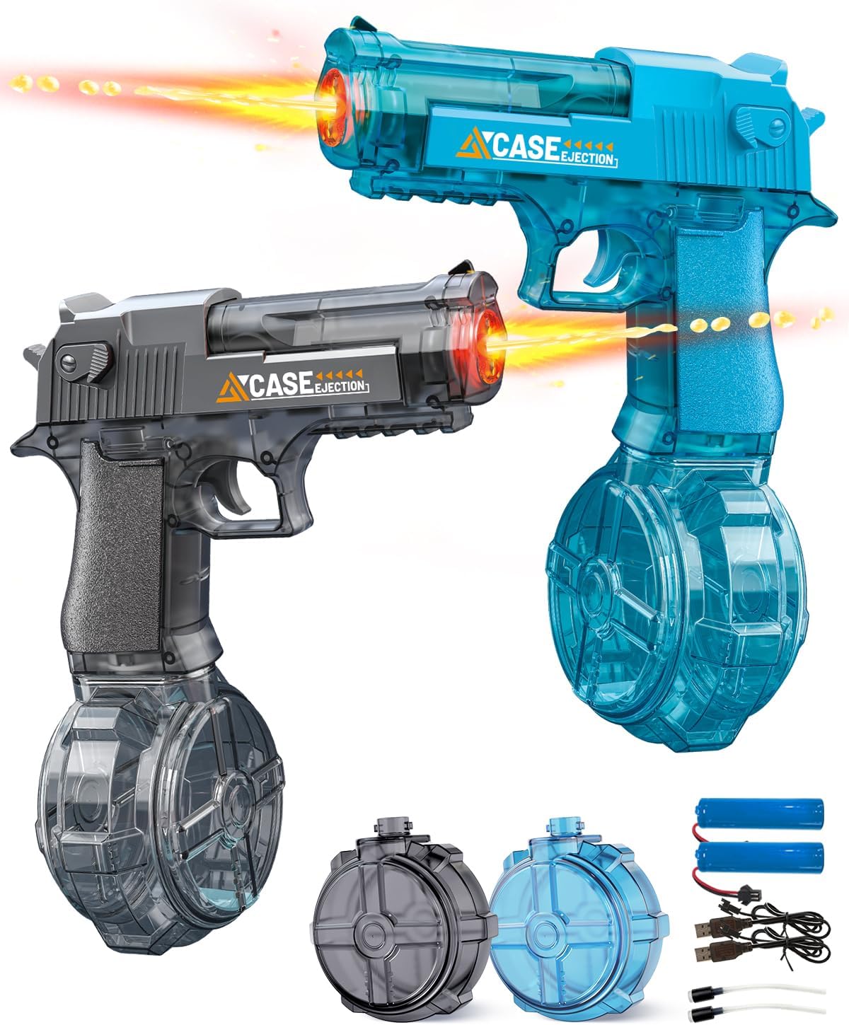 Electric Water Gun with Drum Magazine I
Rechargeable Automatic
Water Blaster Toy for
Kids