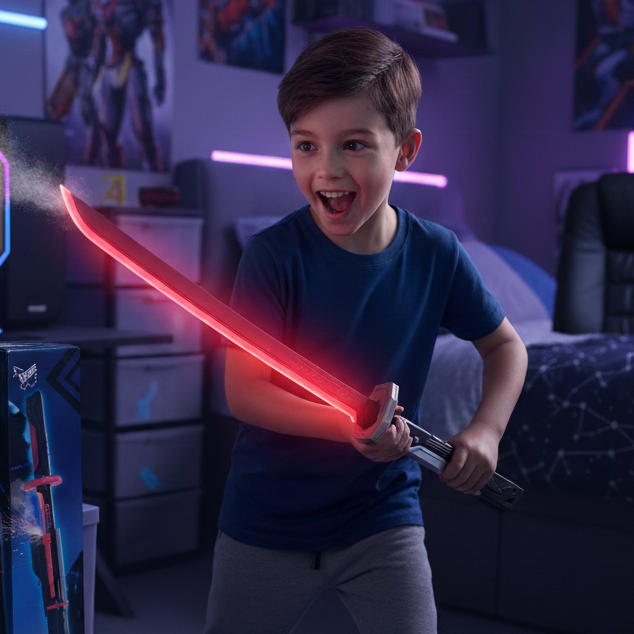 LED Light Sword with Smoke, Light Effects & spark