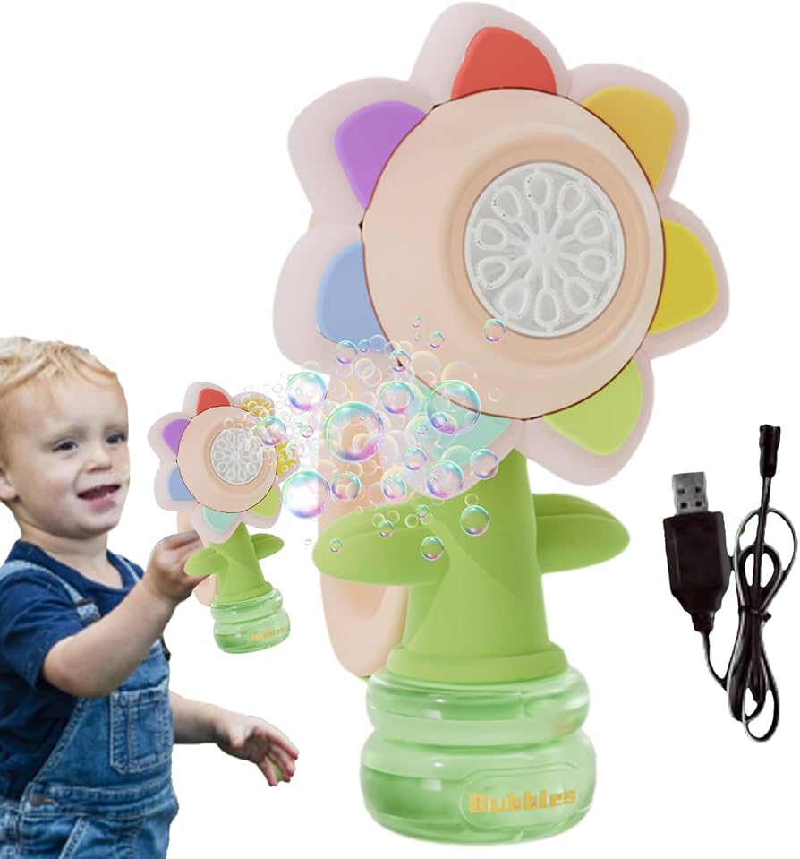 Electric Swing Seven-Color Flower Bubble Machine