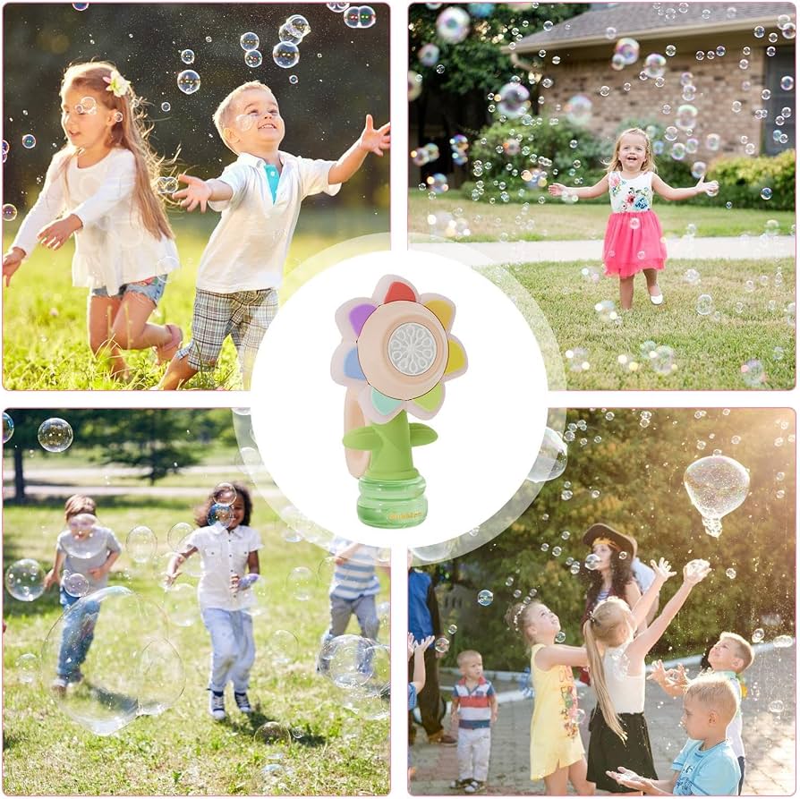 Electric Swing Seven-Color Flower Bubble Machine