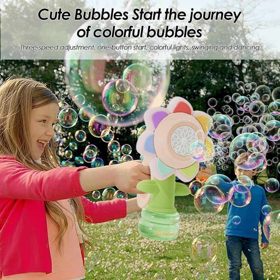 Electric Swing Seven-Color Flower Bubble Machine