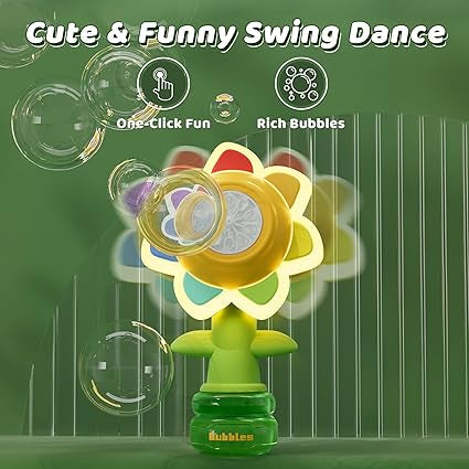 Electric Swing Seven-Color Flower Bubble Machine