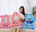 Cartoon Care Bears Cross-Dressing Hello Kitty Big Plush Toy Rainbow Bear Plush Doll Bedroom Pillow Kid Birthday Gift