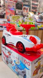Kids Musical Ride-On Ferrari Style Car with LED Lights & Horn - White/Red Toy for Toddlers - Image 3