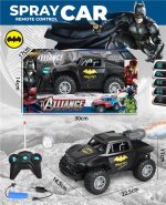 Kids Remote Control Spray Car – High-Speed RC Monster Truck with Real Smoke Exhaust Effect, Lights, and Rechargeable Battery (Superhero Edition)